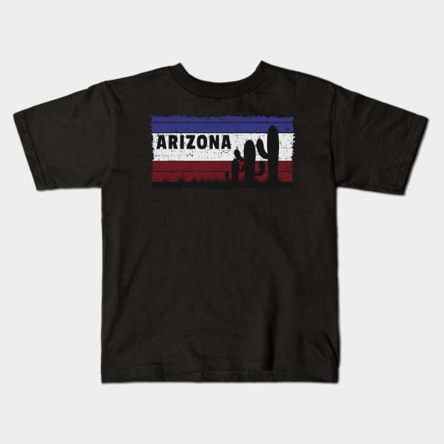 Arizona USA State Cactus Phoenix Grand Canyon Sedona Monument Valley Design Gift Idea Kids T-Shirt by c1337s